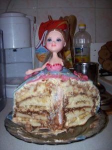 Готовый торт Кукла Барби в разрезе